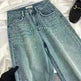 Starry Diamond In The Debris Rhinestone Straight Baggy Jeans Pant For Women - EX-STOCK CANADA