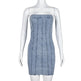 Fashion Backless Tube Denim Dress Summer Sexy Y2K Slim Short Dresses For Women Clothing - EX-STOCK CANADA