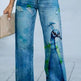 Daily High Rise Pattern Pocket Wide Leg Pants EX-STOCK Canada 