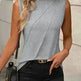 Summer Women's Solid Color Round Neck Sleeveless Loose Tops for Women suitable for Work business Events Ladies Evening Tops. - EX-STOCK CANADA