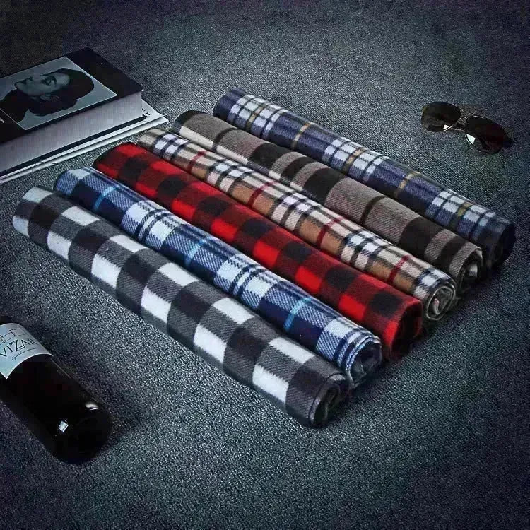 Handmade Autumn And Winter Velvet Fleece Plaid Scarf - EX-STOCK CANADA