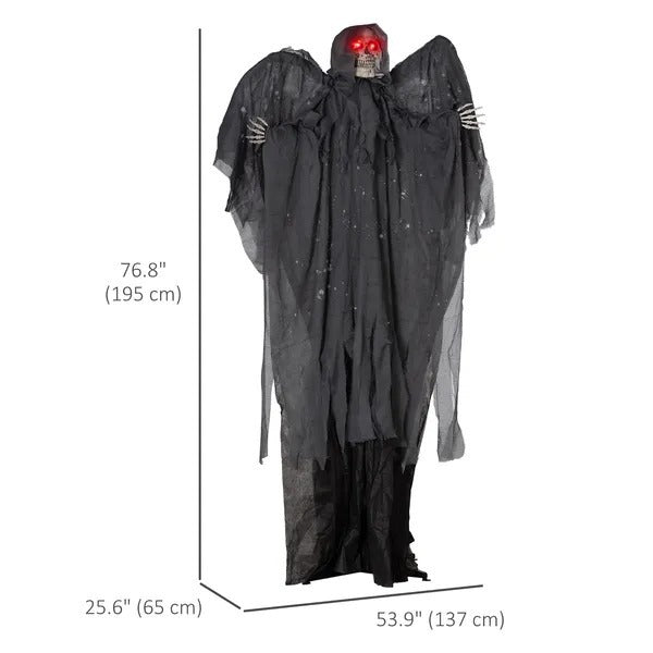 6.4 Life Size Winged Grim Reaper Outdoor Halloween Decoration Animatronic, Animated Prop WLight Up Eyes EX-STOCK Canada 