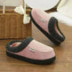 Fashion Solid Striped Cotton Slippers Winter Warm Indoor Bedroom Floor Slipper For Couples Non-slip Thick Sole House Shoes - EX-STOCK CANADA
