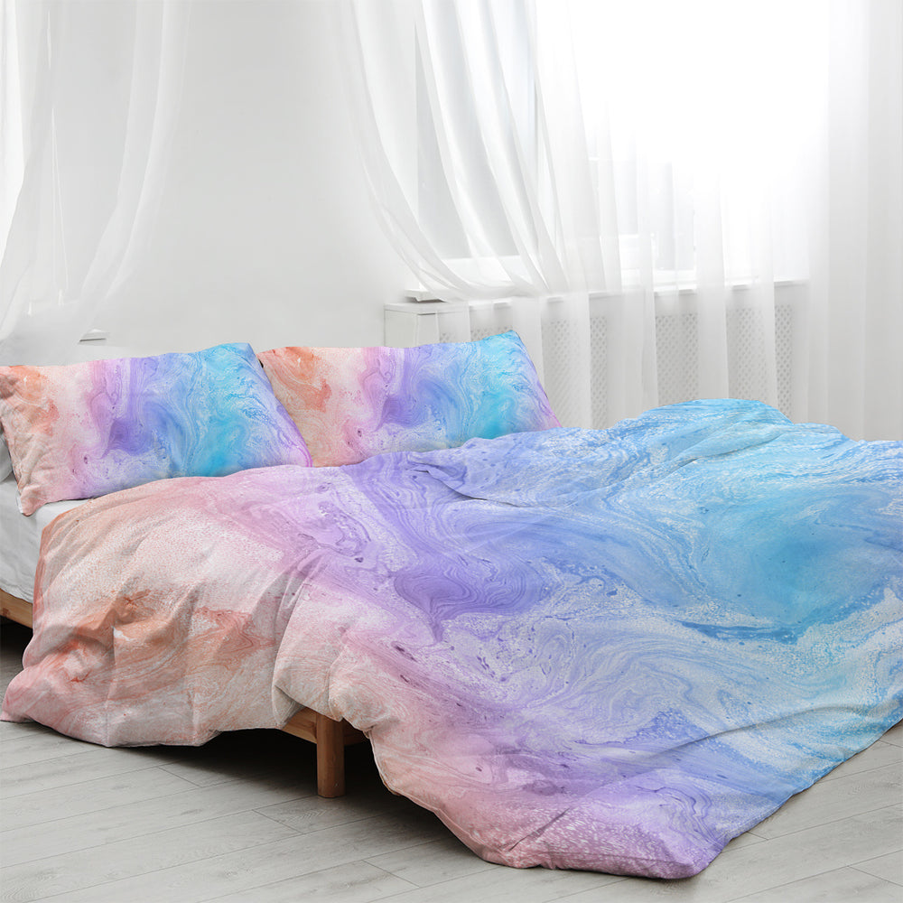 Girly Duvet Cover Rainbow Glitter Ombre Bedding Sets 3 Pcs Chic Purple Blue Green Pastel Bed Spreads Sparkle Quilt Cover Set With 2 Pillow Shams EX-STOCK Canada 