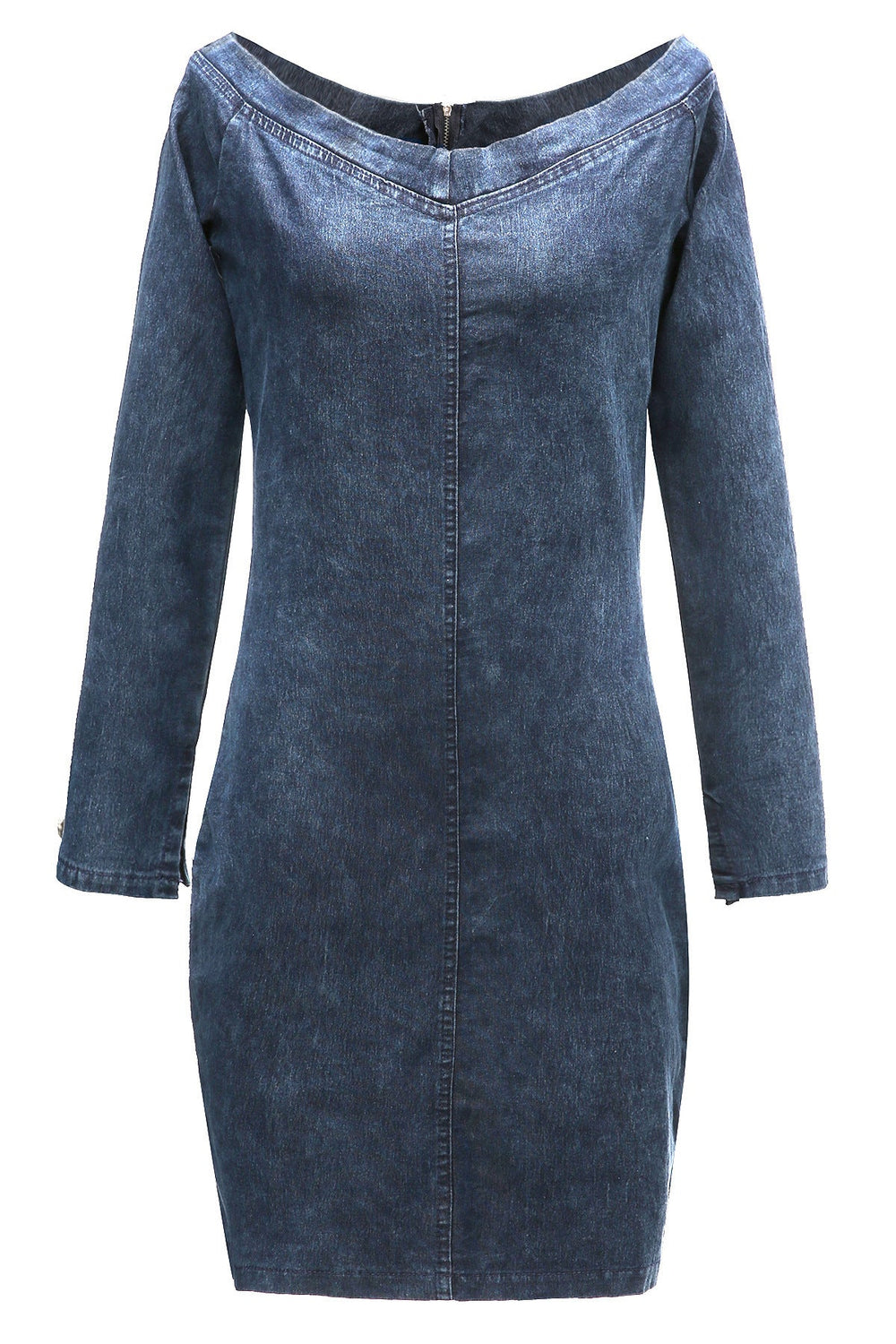 Sleeveless Denim Dress Women's Vintage Cut Neck Wrap Jeans EX-STOCK Canada 