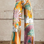 Horn Simulation Denim Trousers Loose Pants For Women 