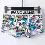 Silk Breathable Mesh Floral Ball sack Brief Boxers with Pouch Underwear