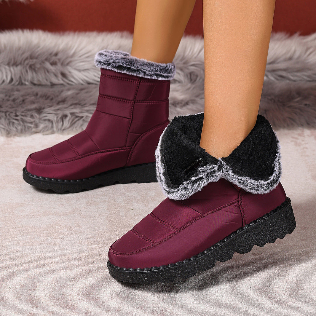 Women's Snow Boots Plus Size Fur-Lined Warm Winter Boots