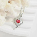 Rose Heart-shaped Necklace With Rhinestones Fashion Everlasting Flower Love Necklace For Women Valentine's Day Gift