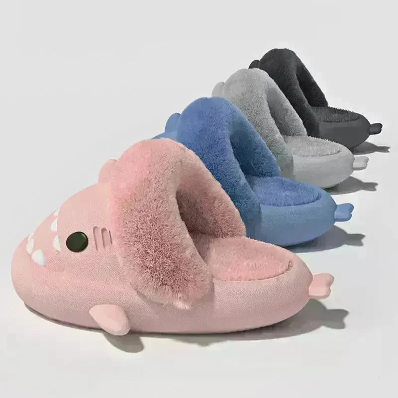 Winter Shark Slippers Detachable Warm Fuzzy Slippers Bedroom House Shoes Women - EX-STOCK CANADA