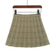 Mini Plaid Pleated High Waist Skirt A- Line Skirt - EX-STOCK CANADA