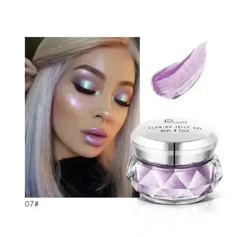 Face Highlighter Jelly Gel Mermaid Eyeshadow Glow Body Glitter Festival Makeup Iluminador Gold Liquid Highlighter Bronzer - EX-STOCK CANADA