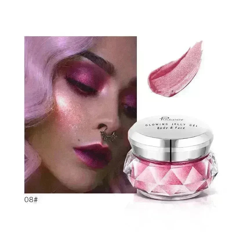 Face Highlighter Jelly Gel Mermaid Eyeshadow Glow Body Glitter Festival Makeup Iluminador Gold Liquid Highlighter Bronzer - EX-STOCK CANADA