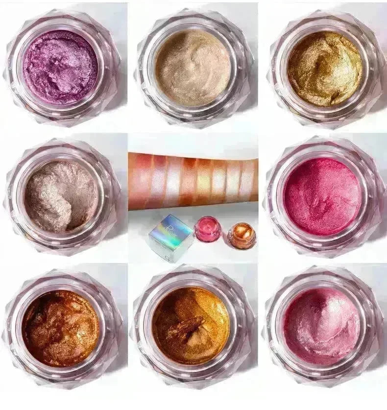 Face Highlighter Jelly Gel Mermaid Eyeshadow Glow Body Glitter Festival Makeup Iluminador Gold Liquid Highlighter Bronzer - EX-STOCK CANADA