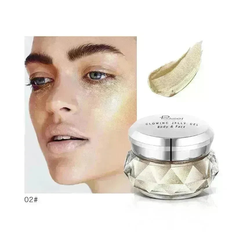 Face Highlighter Jelly Gel Mermaid Eyeshadow Glow Body Glitter Festival Makeup Iluminador Gold Liquid Highlighter Bronzer - EX-STOCK CANADA