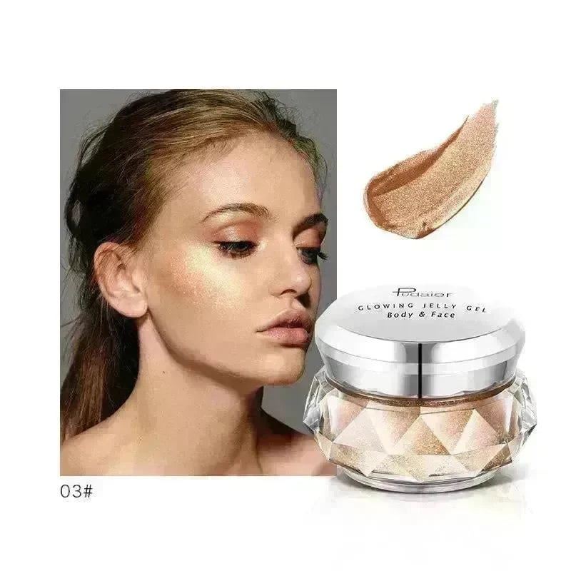 Face Highlighter Jelly Gel Mermaid Eyeshadow Glow Body Glitter Festival Makeup Iluminador Gold Liquid Highlighter Bronzer - EX-STOCK CANADA