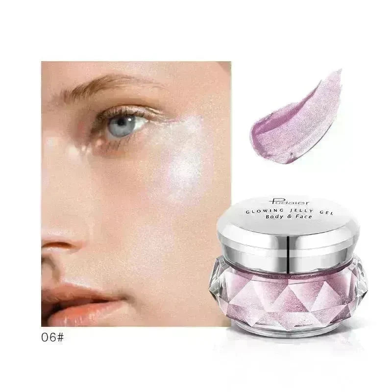 Face Highlighter Jelly Gel Mermaid Eyeshadow Glow Body Glitter Festival Makeup Iluminador Gold Liquid Highlighter Bronzer - EX-STOCK CANADA