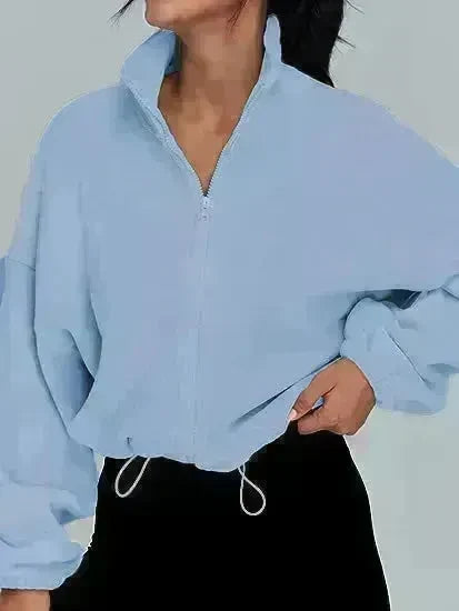 Women's Polar Fleece Sports Velvet Stand Collar Zipper Jacket - EX-STOCK CANADA