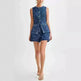Fashion Denim Suit Summer Casual Sleeveless Button Vest Top And High Waist Shorts Set For Women - EX-STOCK CANADA