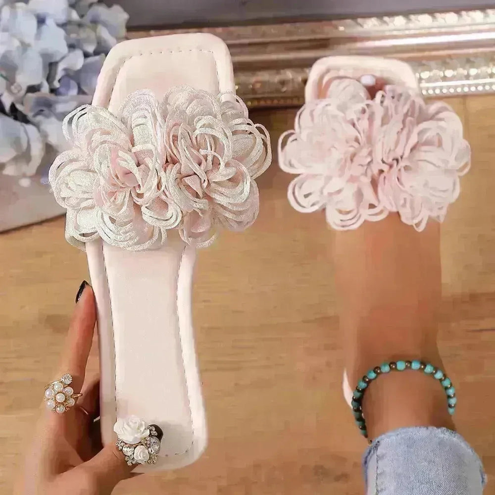 Fashion Flower Flat Slippers For Women - EX-STOCK CANADA