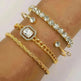 Fashion Jewelry 4 Pcs Crystal Bracelet Set Bohemian Design For Women Vintage Luxury Twisted Cuff Chains Armband Jewelry Accessories - EX-STOCK CANADA
