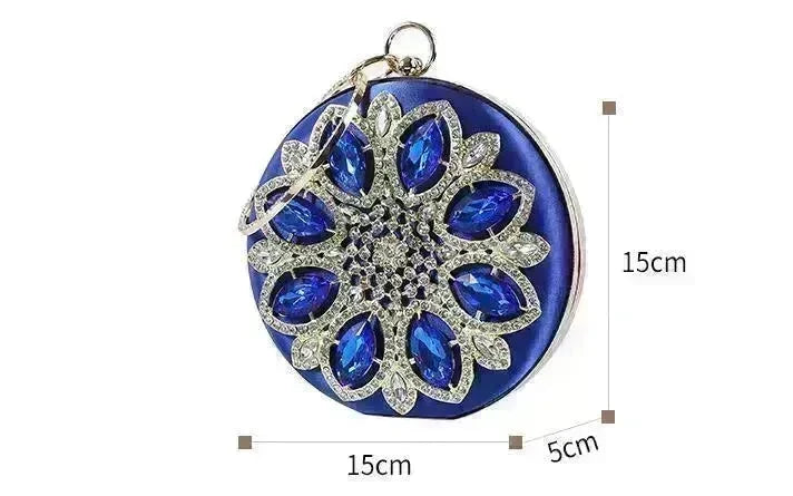 Fashion Rhinestone Diamond Silk Women's Hand Bag Dinner Wedding Party Clutch Bag Dress Bag - EX-STOCK CANADA