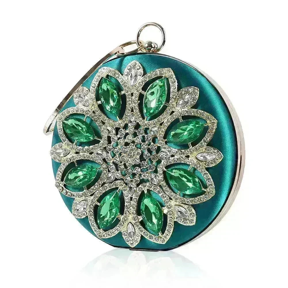Fashion Rhinestone Diamond Silk Women's Hand Bag Dinner Wedding Party Clutch Bag Dress Bag - EX-STOCK CANADA