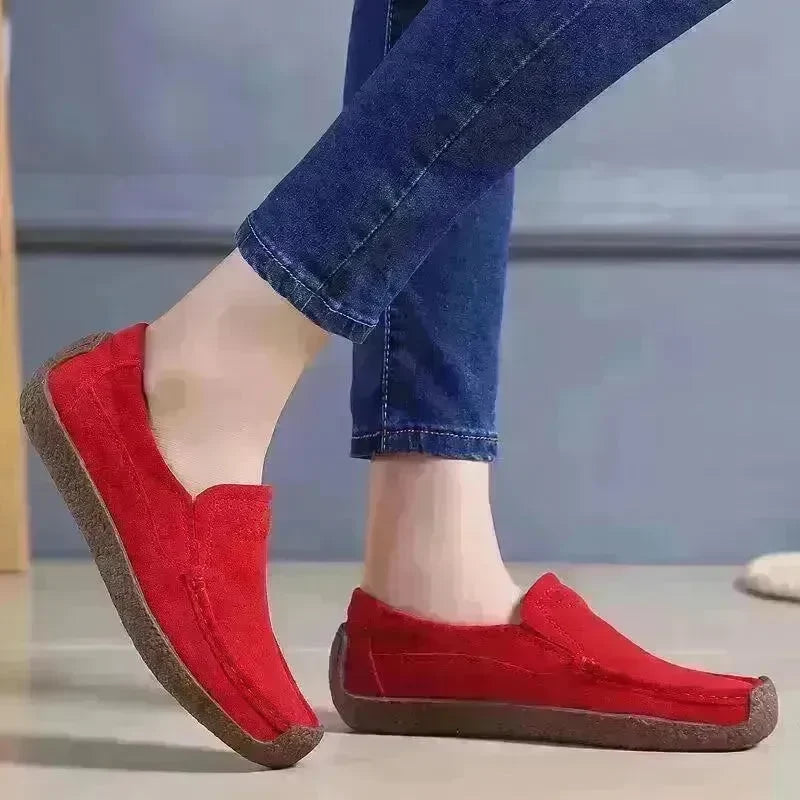 Fashion Round Toe Loafers Casual Versatile Solid Color Flats Slip-on Cozy Shoes for women - EX-STOCK CANADA