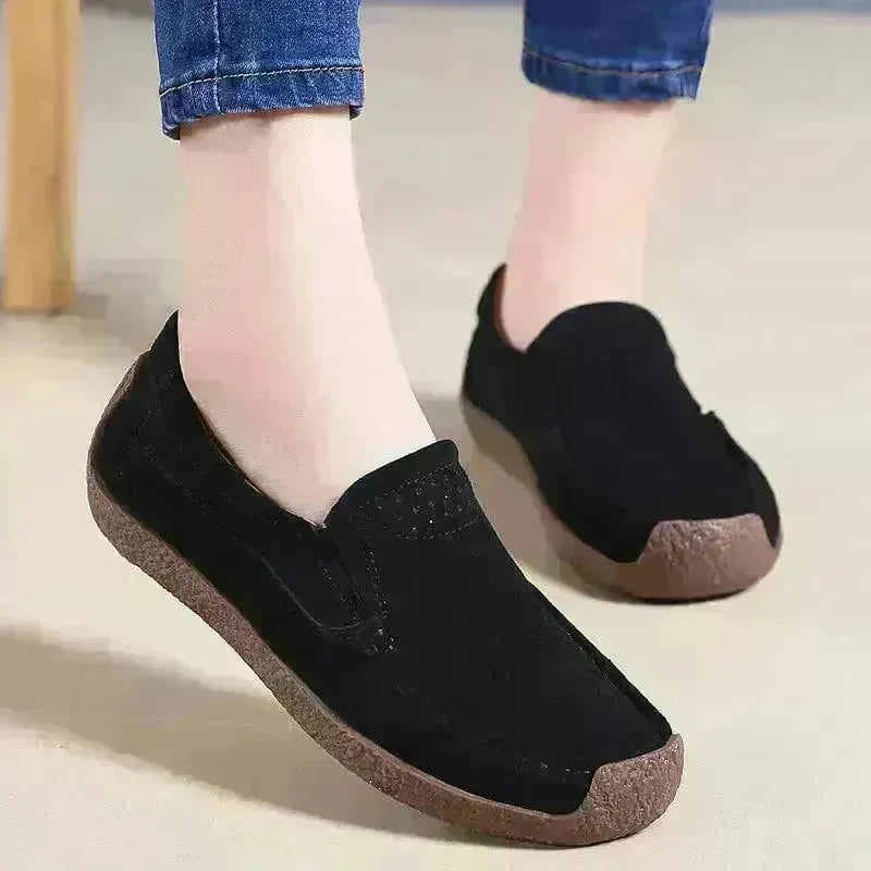 Fashion Round Toe Loafers Casual Versatile Solid Color Flats Slip-on Cozy Shoes for women - EX-STOCK CANADA