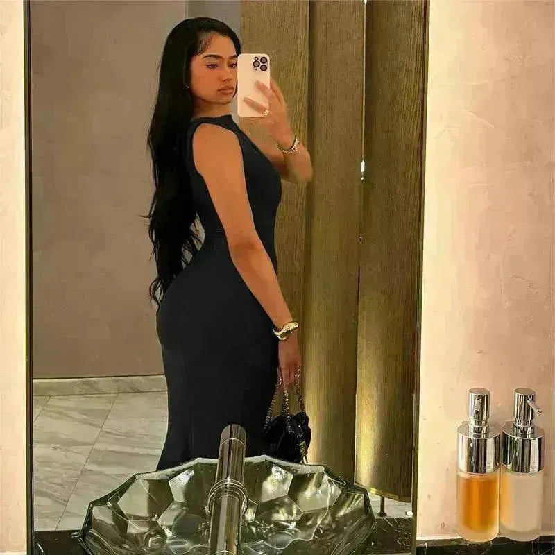 Fashion Sleeveless Dress with Pleated High Waist for Women: Slim Fit Style - EX-STOCK CANADA