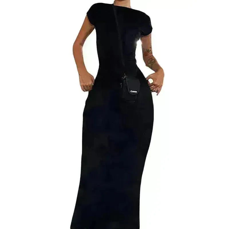 Fashion Slim-Fit Dress with High Waist, Hollow Detail, and Backless Design - EX-STOCK CANADA