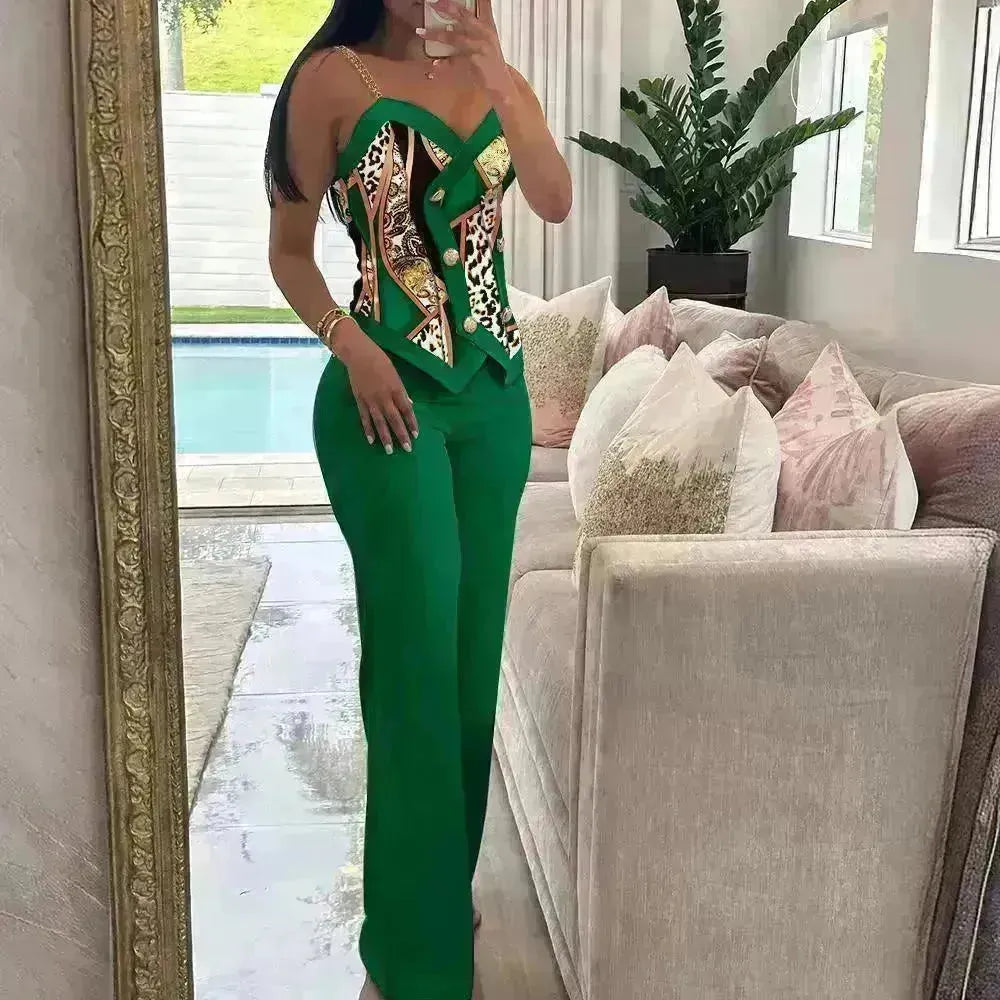 Fashion Women's Sleeveless Blouse Two-piece Suit - EX-STOCK CANADA