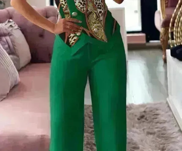 Fashion Women's Sleeveless Blouse Two-piece Suit - EX-STOCK CANADA
