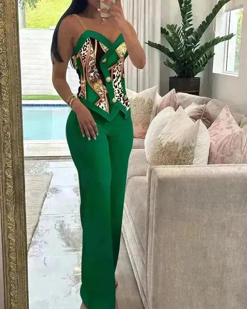 Fashion Women's Sleeveless Blouse Two-piece Suit - EX-STOCK CANADA