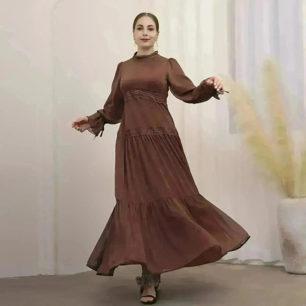 Fashionable and Exquisite Abaya maxi Dress for Exquisite Arab Dubai Turkey Middle Eastern Women. - EX-STOCK CANADA