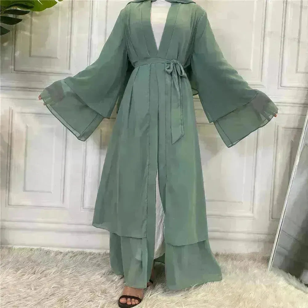 Fashionable Arab Cardigan Chiffon Robe - EX-STOCK CANADA