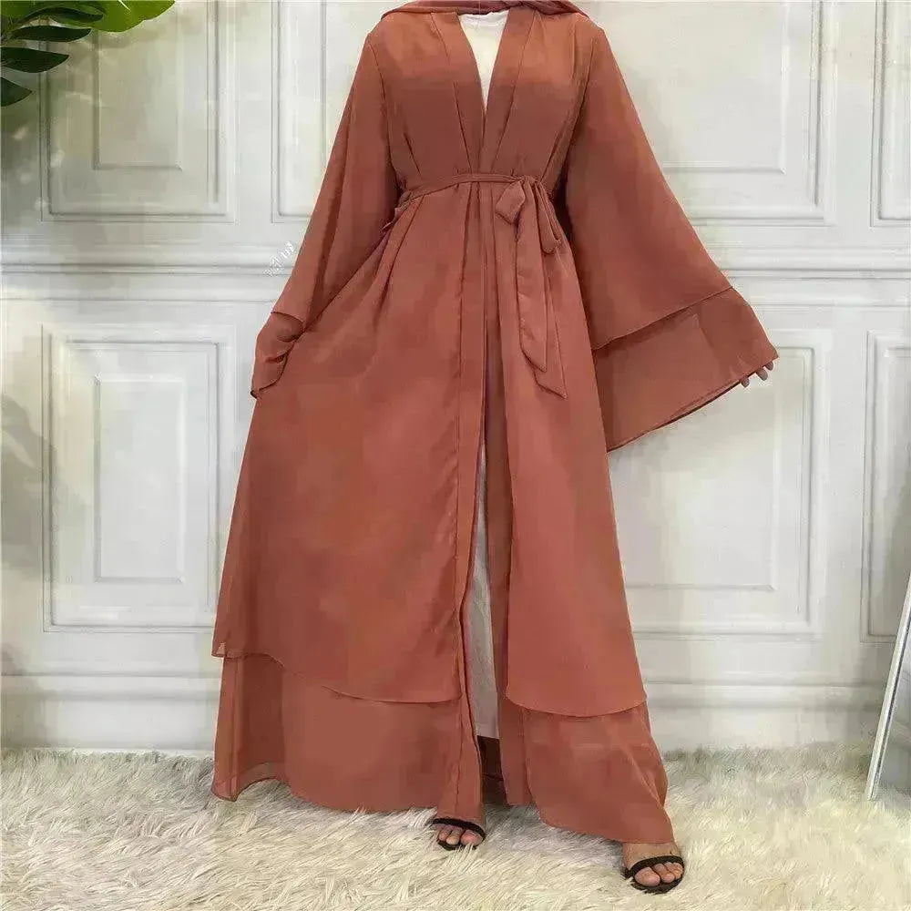 Fashionable Arab Cardigan Chiffon Robe - EX-STOCK CANADA
