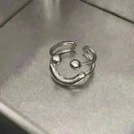 Fashionable Jewelry Adjustable Opening Ring Smiley Cute Happy Face Ring - EX-STOCK CANADA