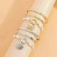 Faux Pearl Vintage Metal Scallop Pendant Bracelet - EX-STOCK CANADA