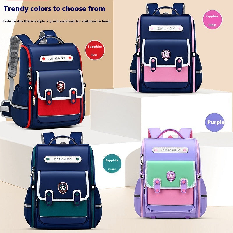 New Sesame Baby Primary School Schoolbag Grade 1-3-6 British Style Boys' Schoolbag Lightweight Girls Backpack EX-STOCK