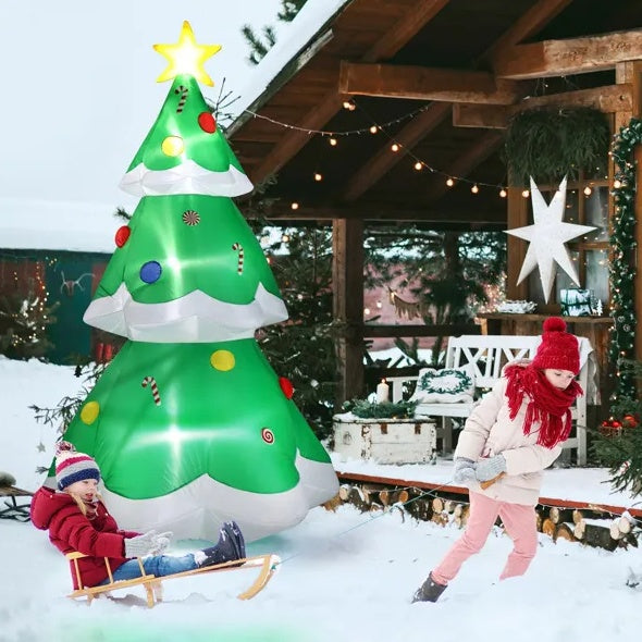 6.9 FT Lighted Christmas Inflatable Decoration, Inflatable Christmas Tree, Blow Up Yard Decorations With Built-in LED Lights For Holiday Party Front Yard Lawn Garden Decor EX-STOCK Canada 