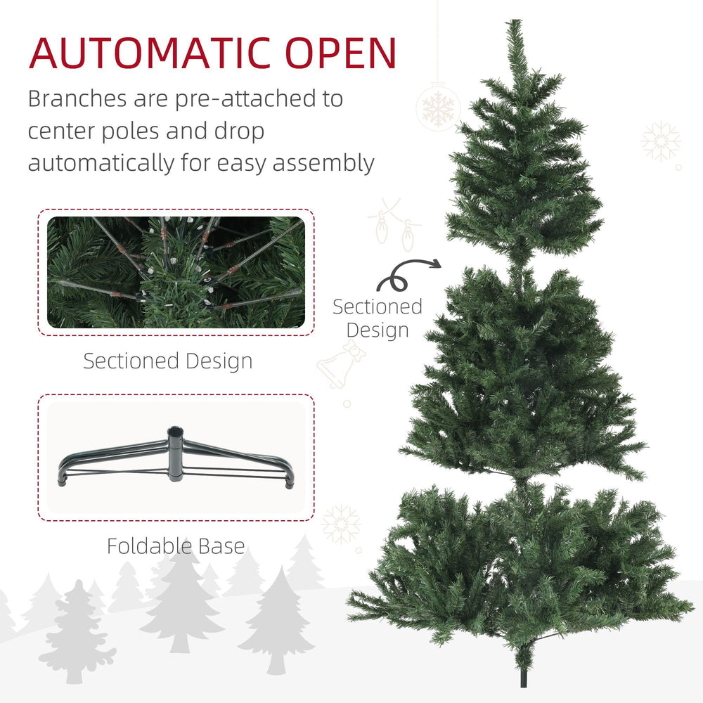 6ft Artificial Christmas Trees With Auto Open And Steel Base, Green EX-STOCK Canada 