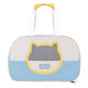 Pet carrier with cat face design on a white background
