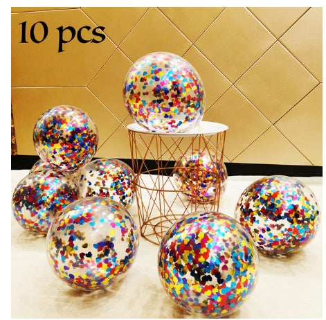 Sequined Latex Balloons for Birthday & Wedding Decorations – 12 Inch Colorful Party Balloons