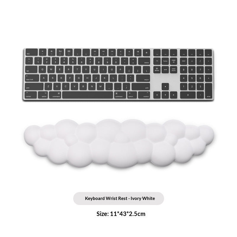Keyboard wrist rest on a white background with product details.