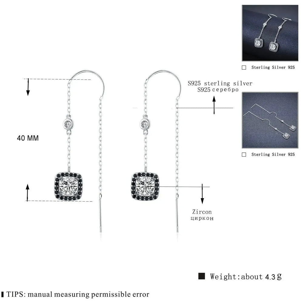 Light Luxury Long Copper Plated Zircon Dangle Earrings - EX-STOCK CANADA