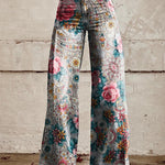 Plus-size Womens Casual Pants Lightweight Denim-look 