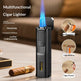 4-in-1 Multifunctional Cigar Torch Lighter with Built-In Punch, Ashtray & Needle | 5 Leather Colours