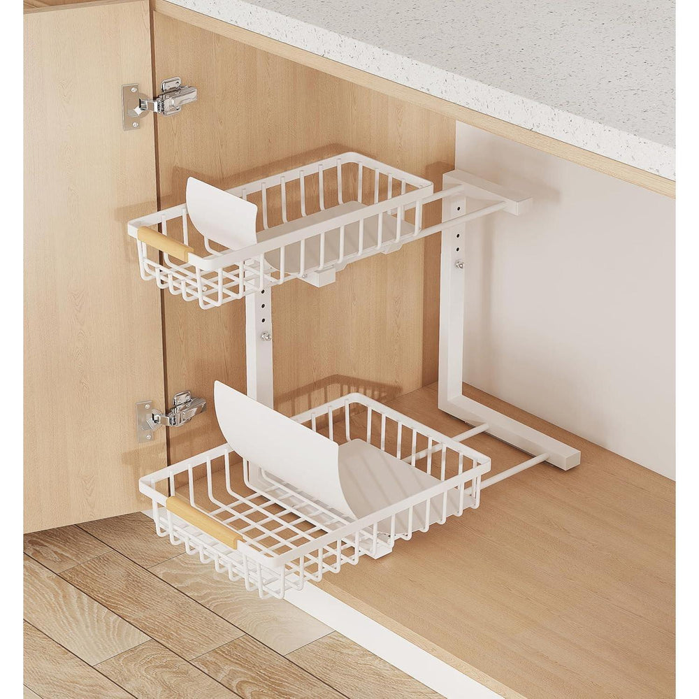 Metal Adjustable Height Two-Tier Drawer Kitchen Bathroom Under Sink Storage Rack EX-STOCK
