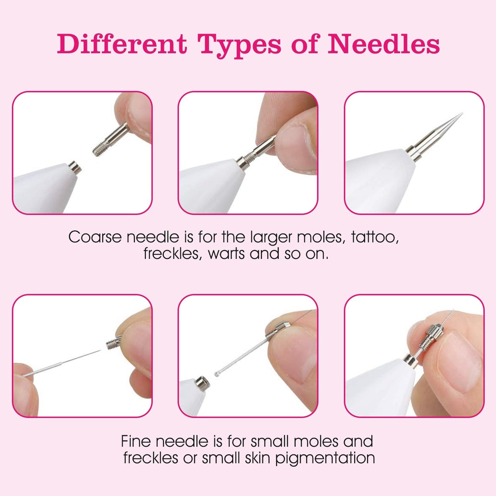1Pc Skin Tag Repair Kit Portable Beauty Equipment Multi-Level With Home Usage USB Charging LCD Level Adjustable 6 Replaceable Needles EX-STOCK